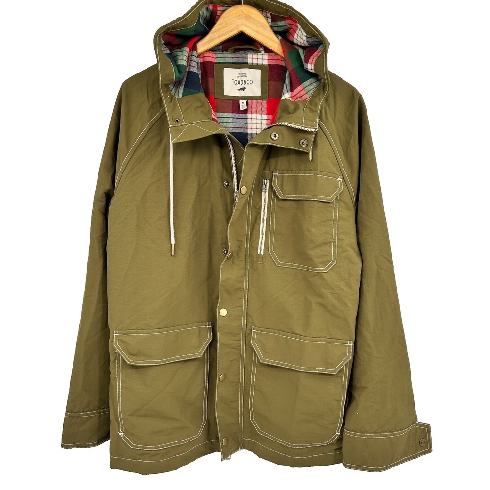 Toad & Co Mens Outdoor Heritage Jacket Mens M Flannel Lined Sustainable Preppy